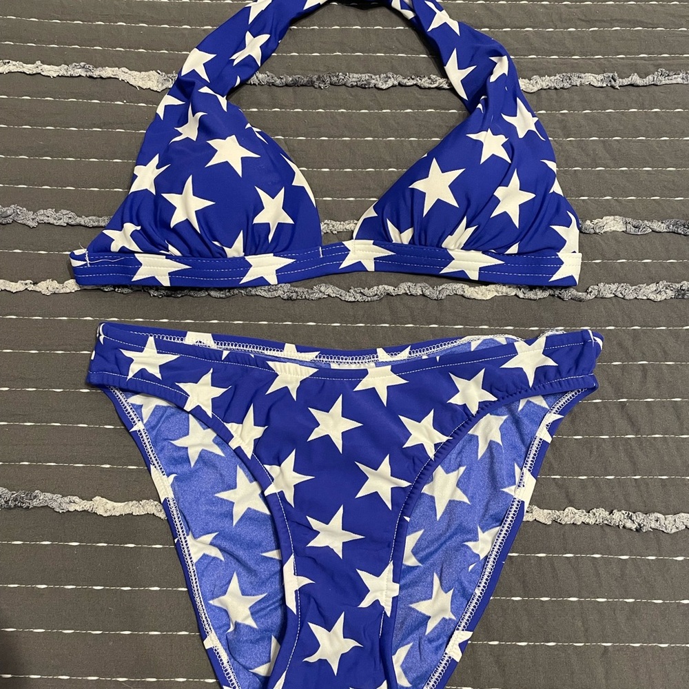 Royal blue and White Stars Bikini